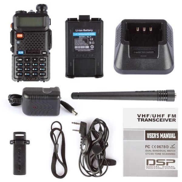 Baofeng UV-5R VHF UHF Dual Band Walkie Talkie Com radio Metsästysradio Black