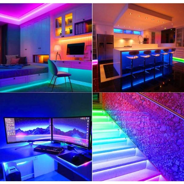 Flexibel 10m RGB LED-list / Ljusslinga / LED-Strip Bluetooth APP multifärg  fc99 | Multicolor | 324 | Fyndiq