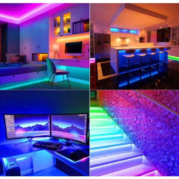 Flexibel 10m RGB LED-list / Ljusslinga / LED-Strip Bluetooth APP multifärg