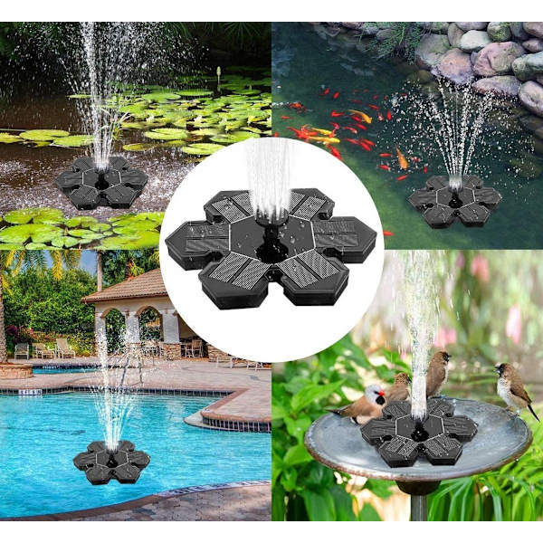 Solar fountain Solar powered Fountain vand springvand / Vandpumpe / Pumpe Black