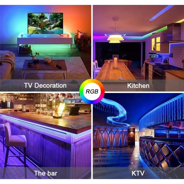 Flexibel 5m RGB Ljusslinga / LED-list / LED-Strip Bluetooth APP multifärg