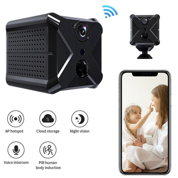 Mini Wifi -kaukosäädettävä liikeaktivoitu kamera Spy-kameranäyttö Black  d99d | Black | 232 | Fyndiq