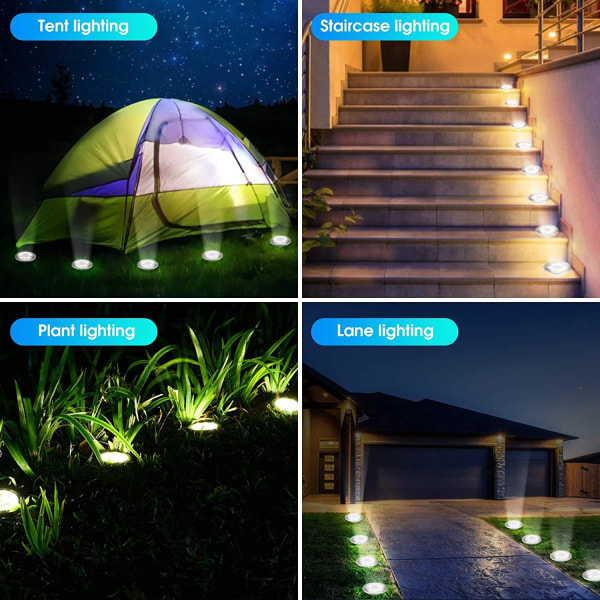 4-pak spotlights med solceller til havelampen havearbejde Silver