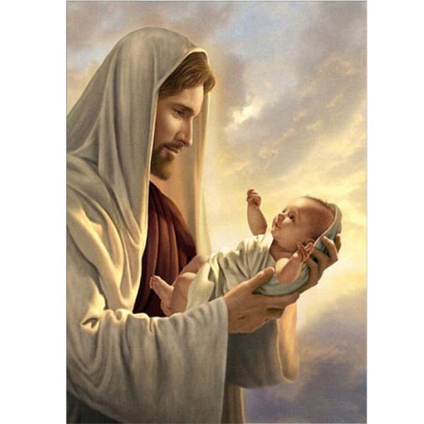 Timanttimaalaus Neliömäiset helmet 50x70 cm 5D DIY Jesus Religio Multicolor