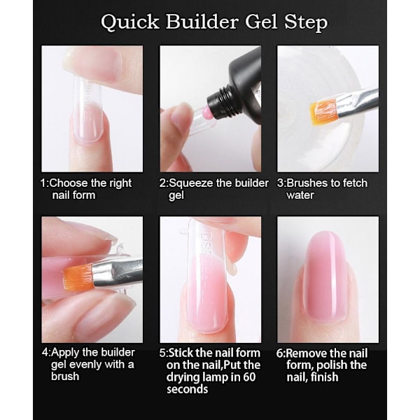 Polygel Nagelkit med UV lampa Nail Gel Färg Set multifärg