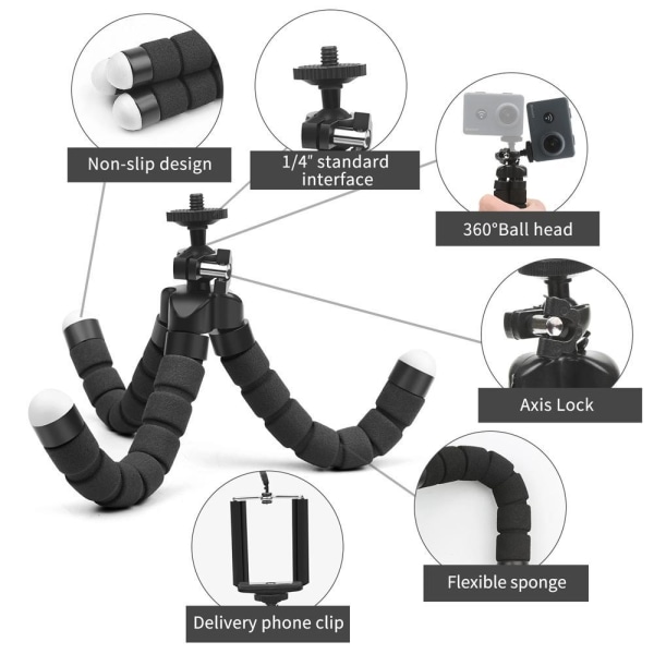 Tripod Böjbart Trebensstativ Stativ / Kamerastativ Mobil Kameror