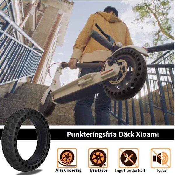 2-pack Punkteringsfritt däck 8.5" Honeycomb Xiaomi scooter Black