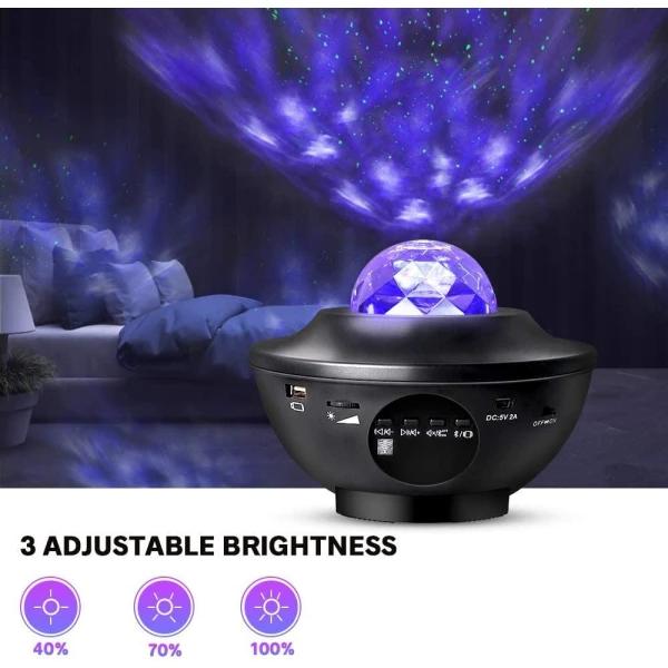 Tähtiprojektori LED Galaxy Light / Yölamppu / Tähtilamppu Lamppu Black