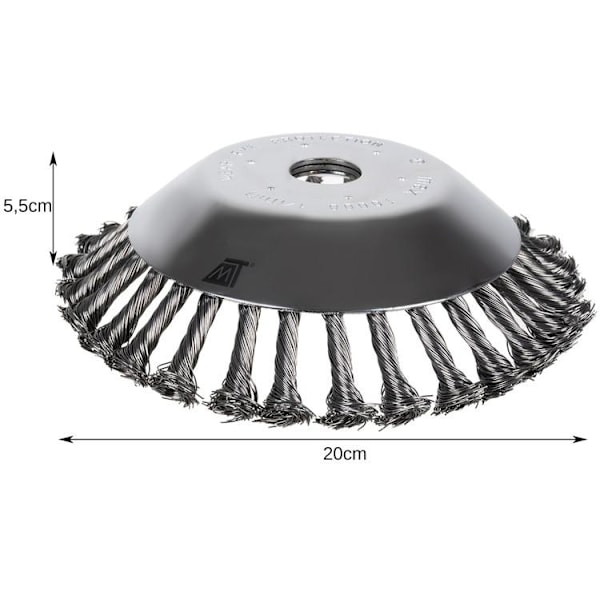 Stålborste Plattrengöring 20cm Multifunktionell Trådhjulsborste Silver