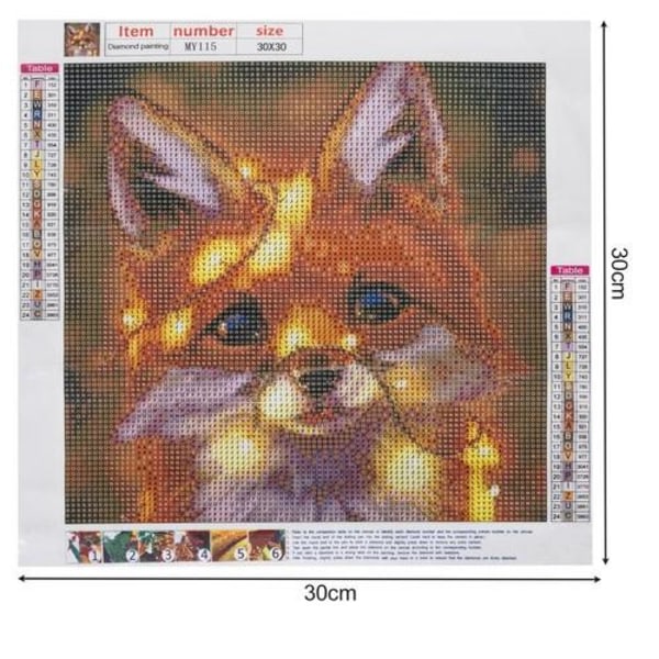 Diamantmaleri 30x30 cm Fox Diamantmaleri DIY Multicolor