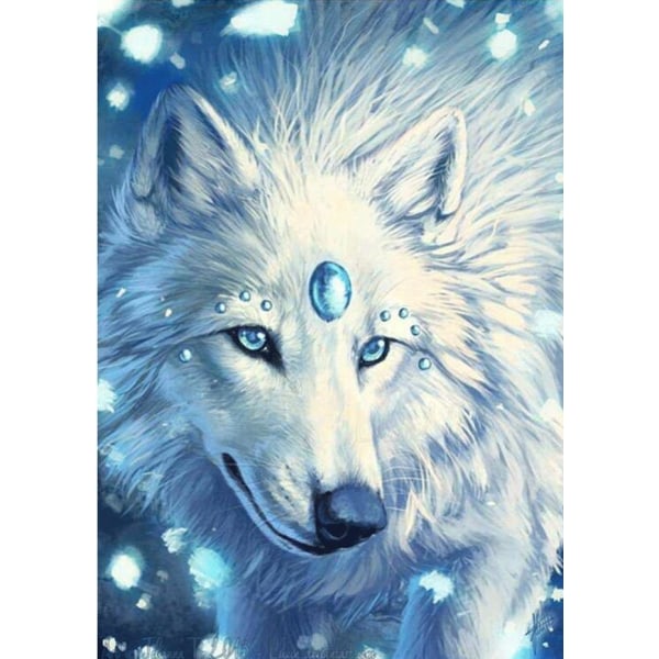 Diamantmaleri Firkantede perler 50x70 cm 5D DIY Animal Wolf Multicolor