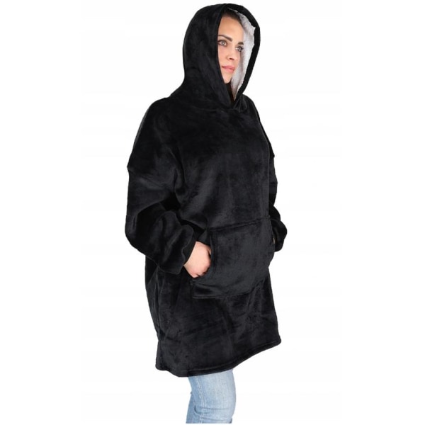 Snuggie Oversized hættetrøje tæppe med hætte Black