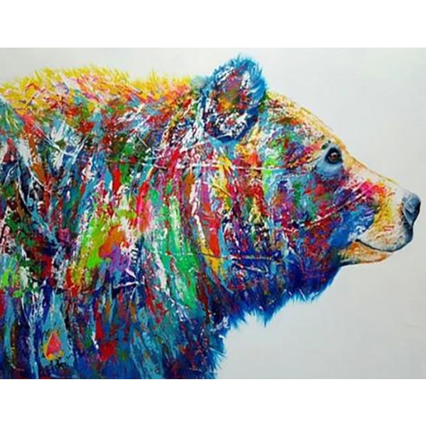 Timanttimaalaus Neliömäiset helmet 50x70 cm 5D DIY Animal Bear Multicolor
