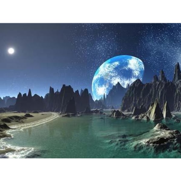 Timanttimaalaus Neliömäiset helmet 50x70 cm 5D DIY Secret Planet Multicolor
