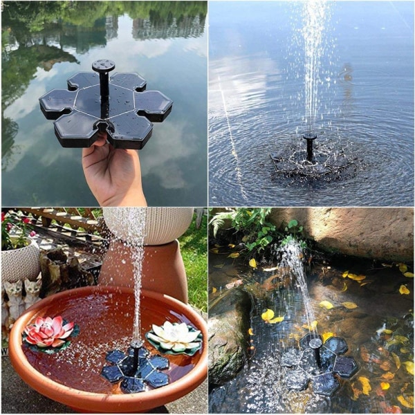 Solar fountain Solar powered Fountain vand springvand / Vandpumpe / Pumpe Black