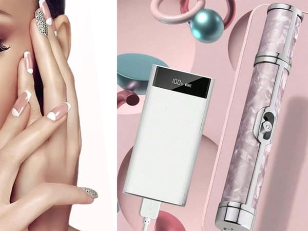 Elektrisk Nagelfil Manikyr Kit med Tillbehör - Rosa Rosa