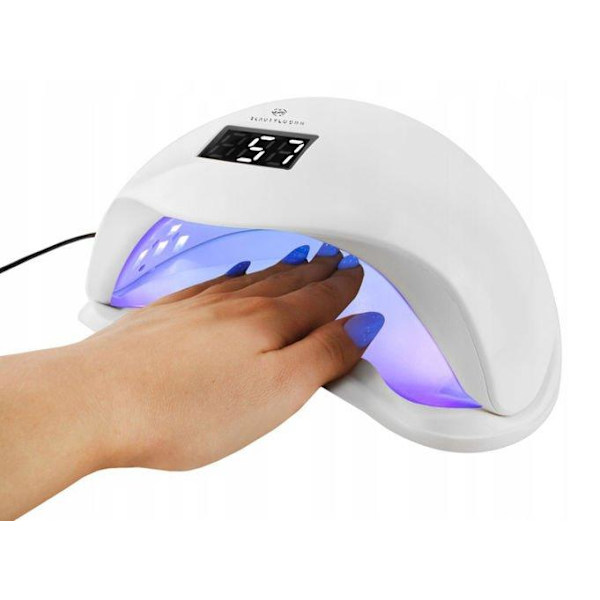 48W UV/LED-lampa Nageltork Nagellampa med timer Vit