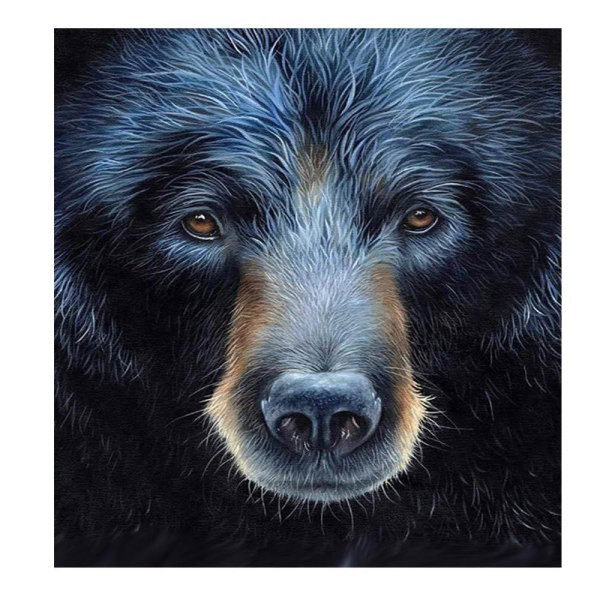 Timanttimaalaus Neliömäiset helmet 50x50 cm 5D DIY Animal Bear Black