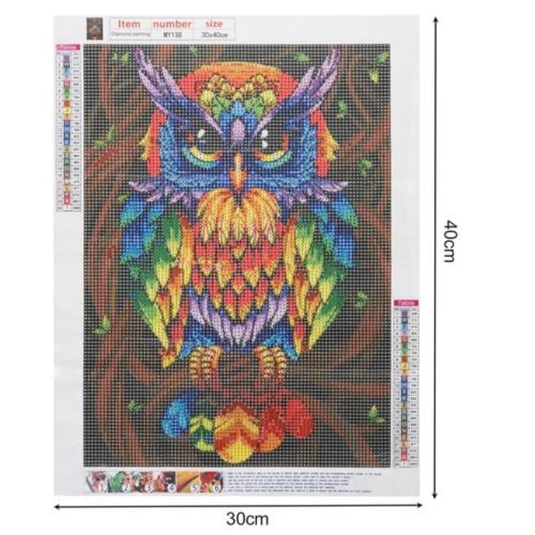 Timanttimaalaus 40x30 cm Pöllö Timanttimaalaus Tee itse Multicolor