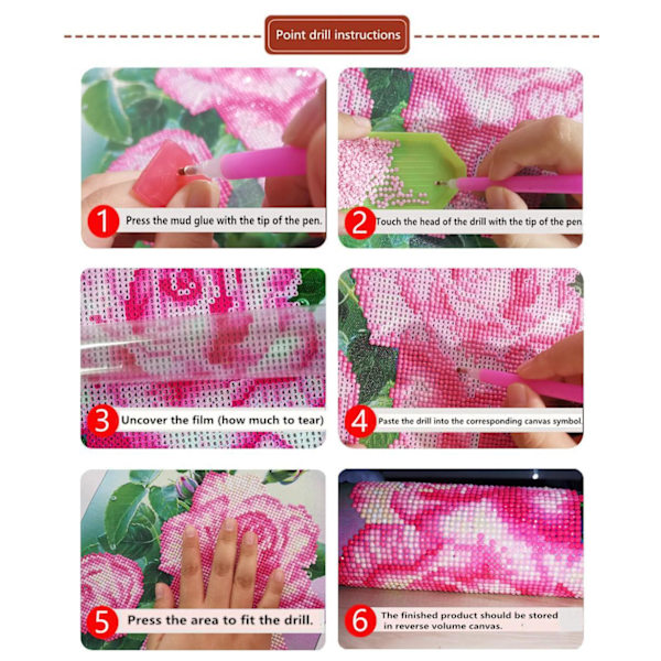 Diamantmaleri Firkantede Perler 50x70 cm 5D DIY Farverig Maling Multicolor