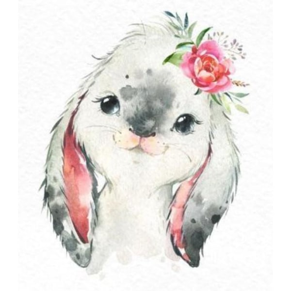Diamantmaleri Firkantede Perler 50x70 cm 5D DIY Animal Rabbit Multicolor