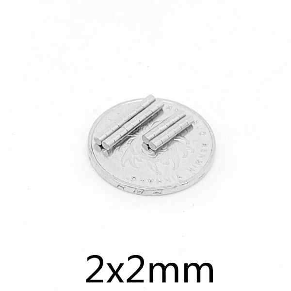 50 st 2 x 2 mm Neodymmagneter / N35 magnet Magneter Silver