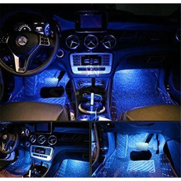 4st RGB LED-list / Ljusslinga för bilen LED-Strip Bluetooth APP multifärg