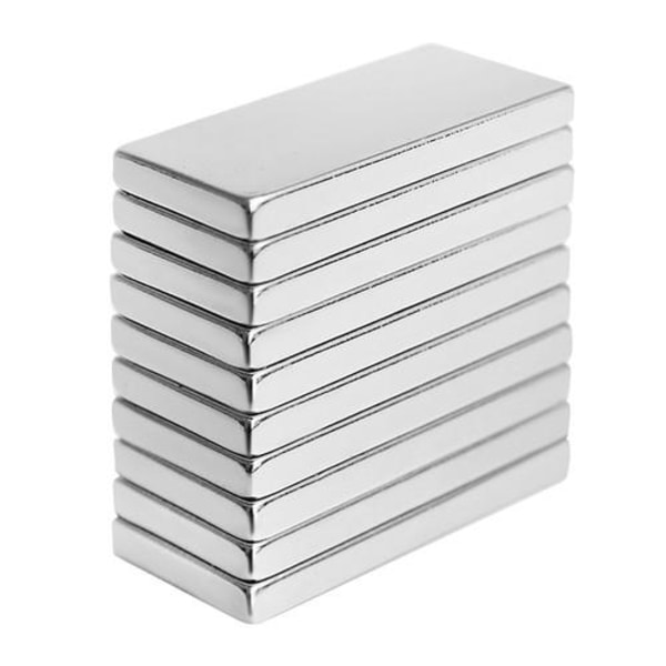 10 st Neodymmagneter / N35 magnet 10 mm x 5 mm x 1 mm Magneter Silver