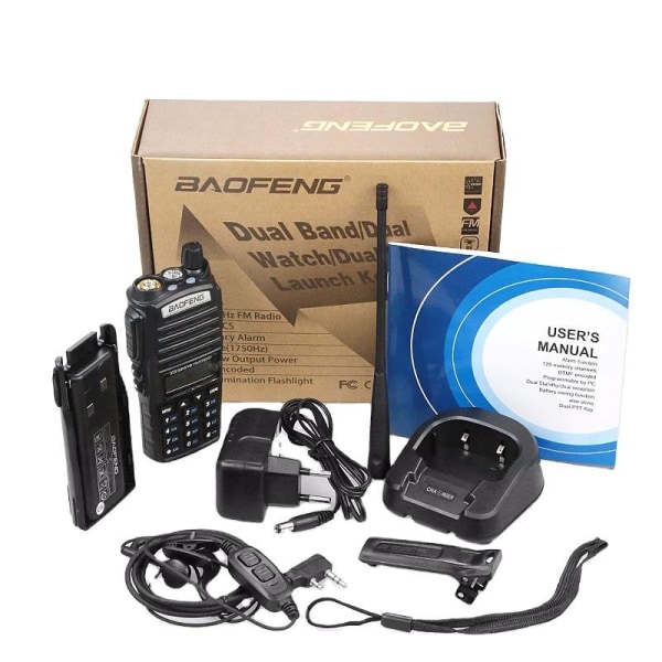 Baofeng UV-82 VHF / UHF Dual Band Walkie Talkie Komradio Svart