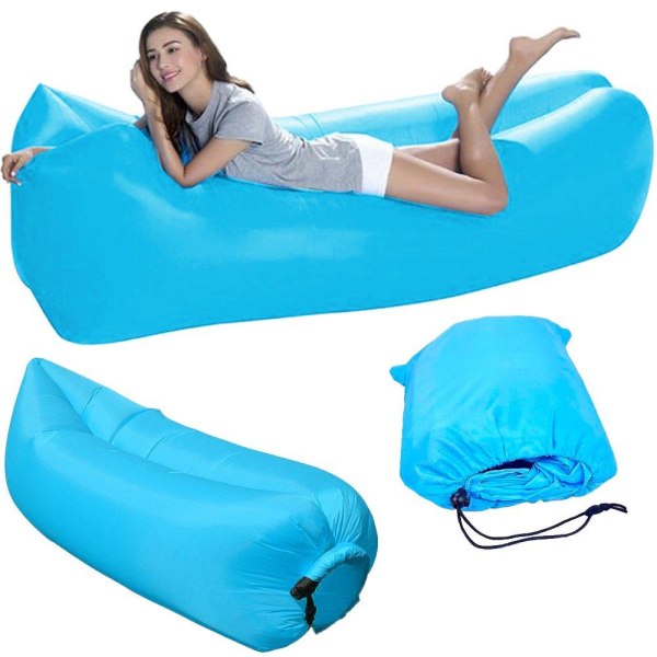 Oppustelig luftmadras / sofa strandsofa lyseblå Light blue