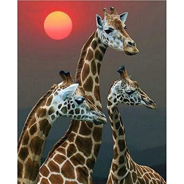 Diamond Painting / Diamantmålning 30x40cm - Giraffer Djur multifärg