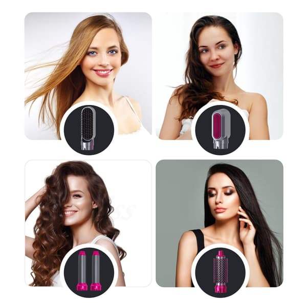 5 i 1 Professionell Hårtork Hårkrullare Hair Curler Locktång multifärg