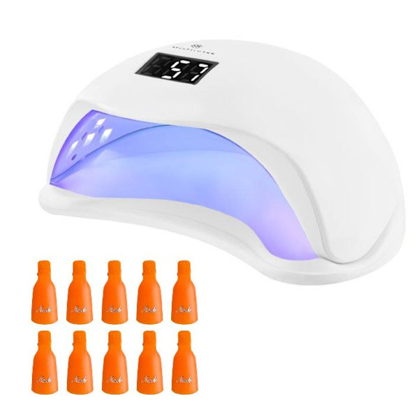 48W UV/LED-lampa Nageltork Nagellampa med timer Vit