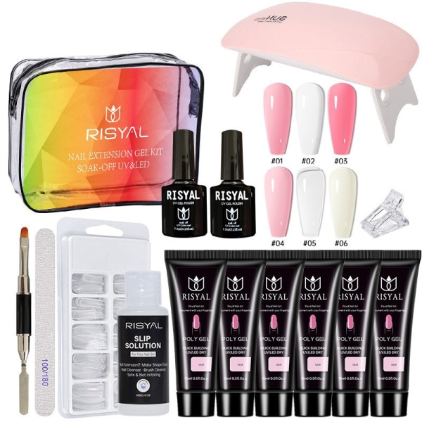 Polygel 15g Nagelkit Nail Gel Färg Set multifärg