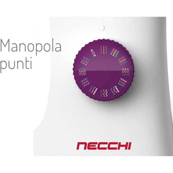 Symaskin - Necchi - K132A - Lila färg - Automatisk trädare - 32 punkter Lila