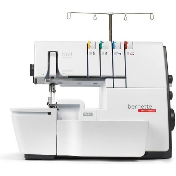 BERNETTE 64 AIRLOCK overlocker - Automatisk luftträdare - Friarm - 16 stygn - 1 300 stygn/min