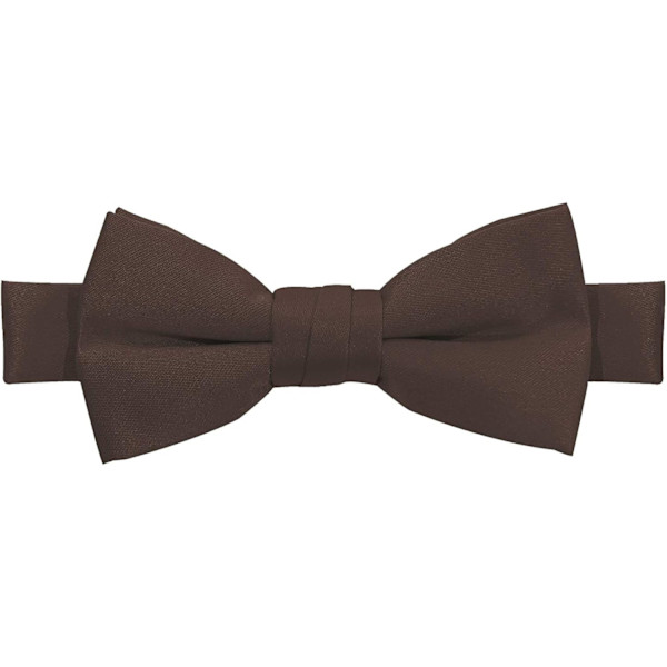 Boys' Pre-Tied Adjustable Solid Color Bow Tie, Brown