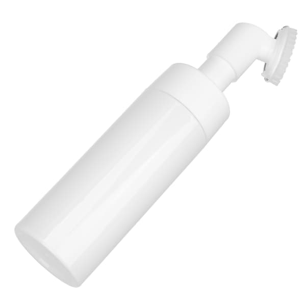 White Facial Cleanser Foaming Bottle Silicone Brush Refillable Empty Mousse Foaming Bottle 150ml