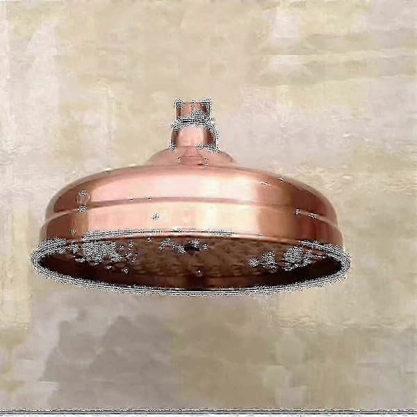 Copper Shower Head, 20 cm (8 inch) Diameter, High Pressure Fixed Shower Head with Adjustable Angle [CO]