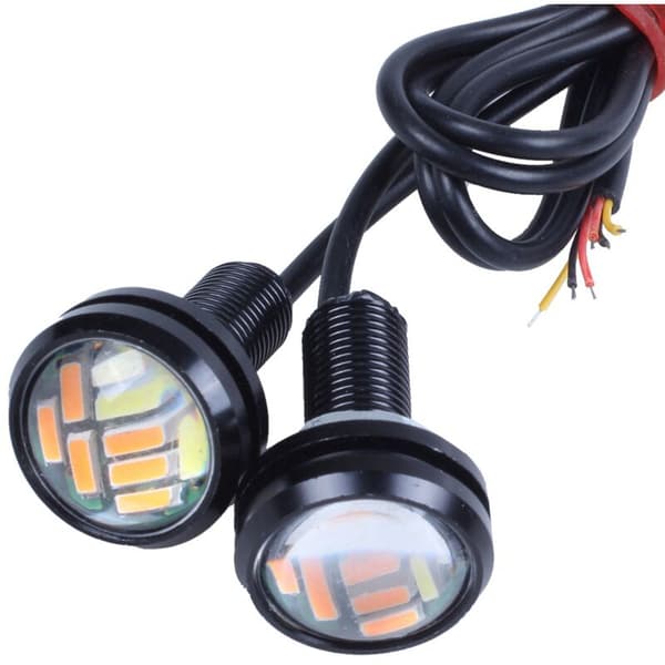 8 farver 12V 23mm Dobbelt Switchback 4014 12 LED DRL Eagle Eye Kørelys