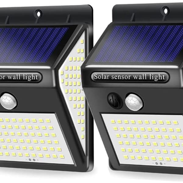 Outdoor Solar Light, 2-pack 144 LED Solar Light IP65 Waterproof L