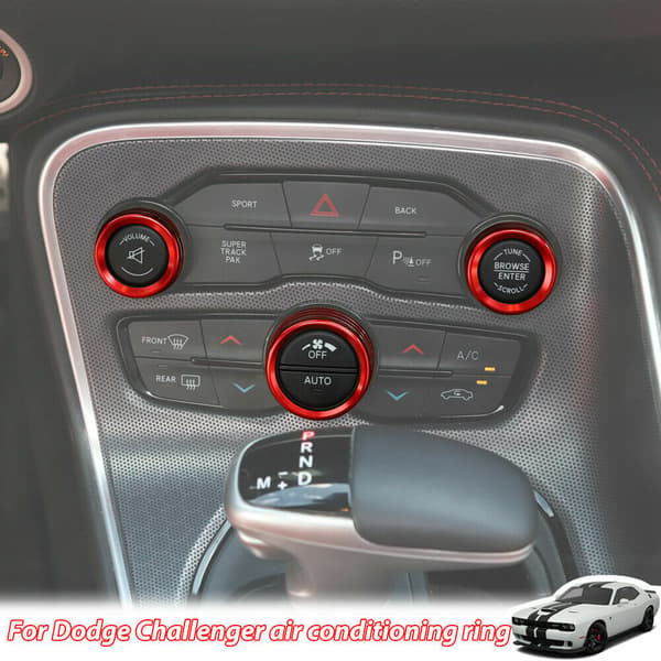 3 st AC-radioknapptrimringöverdrag för Dodge Challenger/Ch