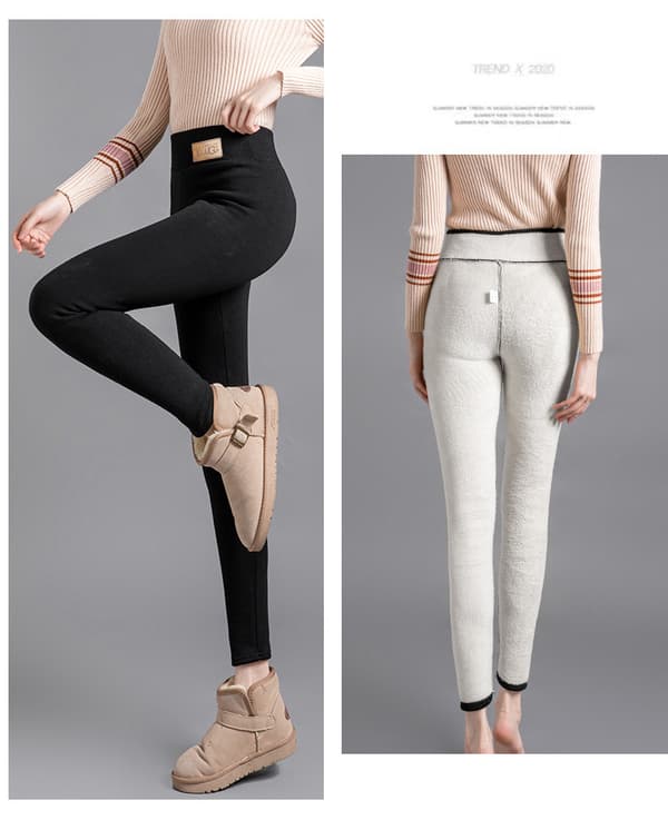 Forede vinterleggings med høj talje, fleecetights