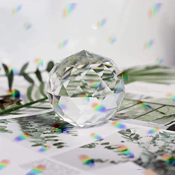 2,36\"/60mm klar glass krystallkule, stor krystallprisme sol