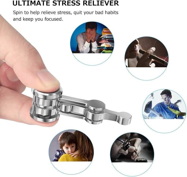 Fidget Spinner, Ultra Holdbar Rustfrit Stål Fokus Finger Spin Legetøj, Stresslindrende Kedsomhedsdræbende Sanselegetøj til Voksne og Børn