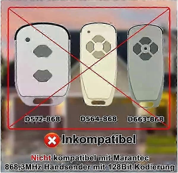 2X Marantec Garasjeportfjernkontroll 868.3MHz for D302/D304-868, D321/D323-868