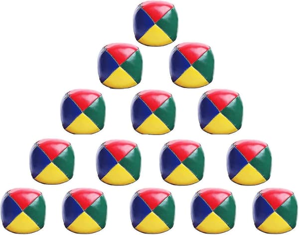 15 st mjuka jongleringsbollar set, barn boll kastboll spel cirkus clown