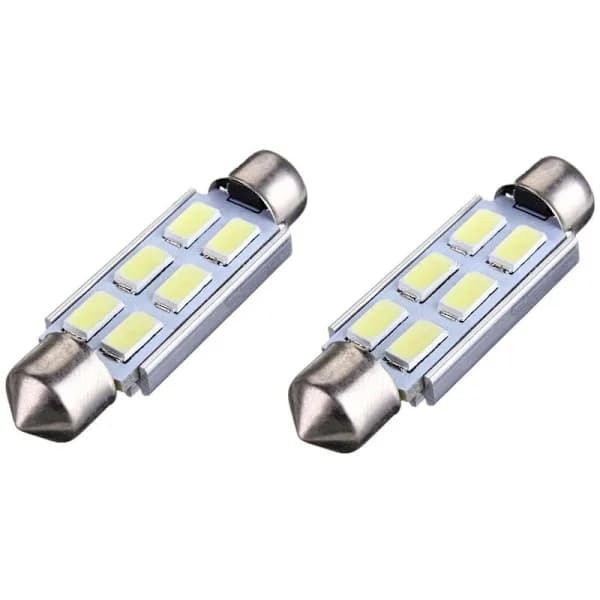 2 x Vita Canbus 42mm 5630 SMD 6 LED DC 12V Nummerpladelys