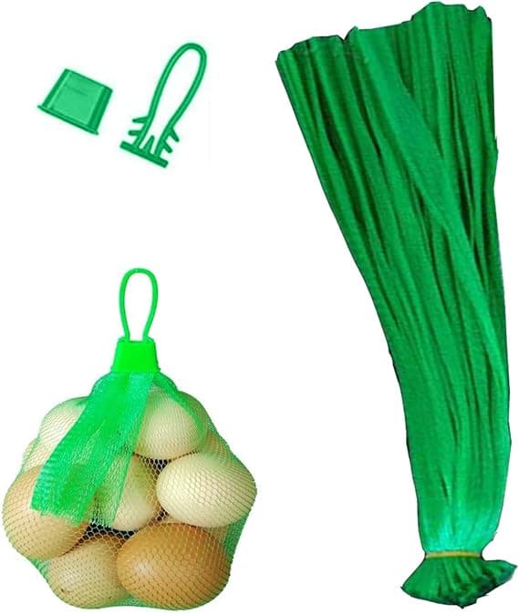 100 gjenbrukbare nettingposer, eggnettingpose, for oppbevaring av frukt og nøtter