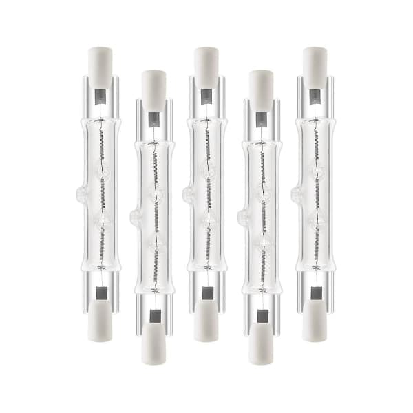 5-pak R7s 118mm 300W 230V, R7s halogen lineær pære, dæmpbar halogenlampe til konstruktion